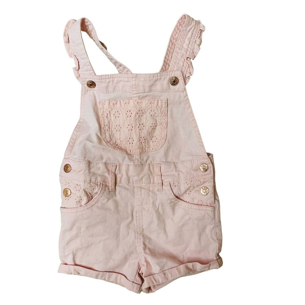 BCBG Girls Toddler Overall Romper Pink‎ Eyelet Size 2T